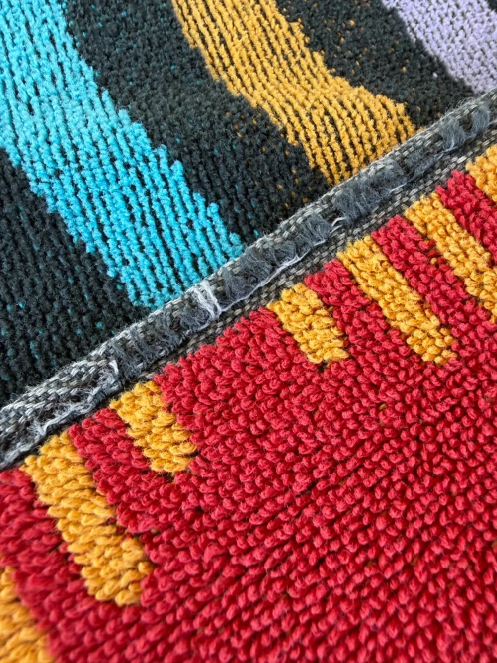 VTG Royal Terry Geometric Southwestern Beach Towel Colorful Brazil 30x60 GUC